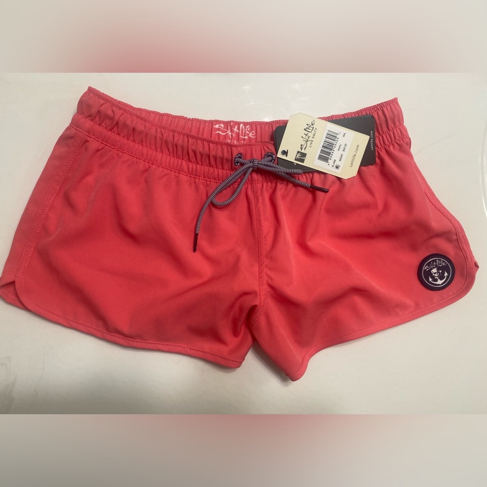 SOLD! Salt Life The Good Daze SLX QD Performance Volley Flamingo Pink Boardshort - Picture 8 of 15